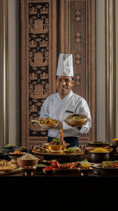 Professional chef cooking